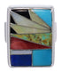 Sturdy Sterling Silver And Multicolor Inlay Ring Size 7-1/2 WX37570
